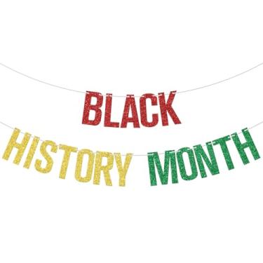 Imagem de Banner do mês da história negra, honrando o passado inspirando o futuro, decoração de festa de história negra, decorações de festa inspiradoras afro-americanas com glitter
