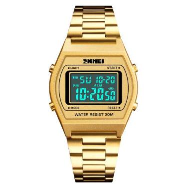 Imagem de Relógio Feminino Skmei 1328 Digital Esportivo Vintage Luxo, Dourado