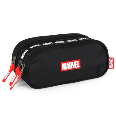 Imagem de Estojo Marvel Heróis Avengers Preto Luxcel Triplo Oficial