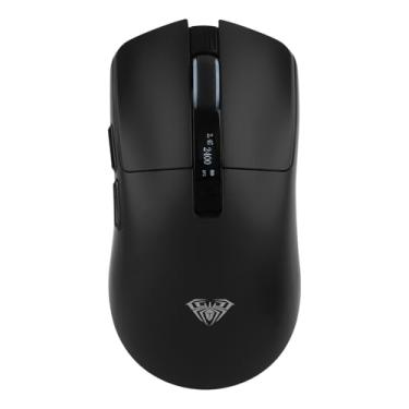 Imagem de MechLands Mouse para jogos Aula SC590 PRO com tela de exibição, mouse sem fio 2.4G/USB-C/BT com bateria de 500 mAh, ajustável 20.000 DPI e taxa de polling de 1000, sensor PAW3311, para Win/Mac/Gaming
