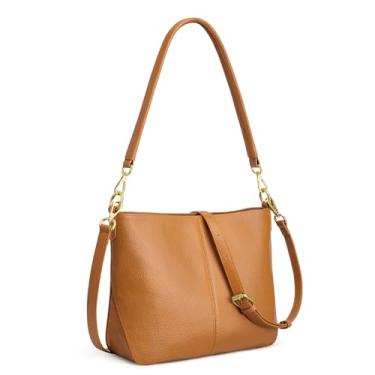 Imagem de Kattee Bolsas transversais de couro para mulheres, bolsas transversais para mulheres, bolsas femininas Hobo com alça ajustável, Marrom
