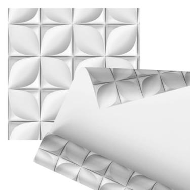 Imagem de Papel de Parede 3D Decorativo, Padrão Geométrico Branco, Design Moderno 2,80, Revestimento de Parede