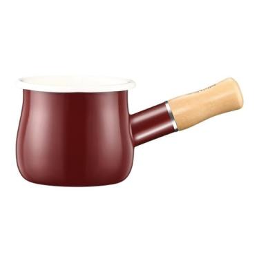 Imagem de EFDNK-HB Panela de leite esmaltada, panelas e frigideiras esmaltadas multiuso superfície antiaderente, fácil de limpar, panela esmaltada multiuso para ferver, cozinhar, aquecer, sopas, molhos de leite