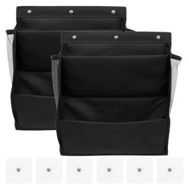 Imagem de 2 sapateiras para trailers com fita adesiva, organizador de parede sobre porta, bolsos grandes e profundos para trailer, dormitório, apartamento, sala de estar