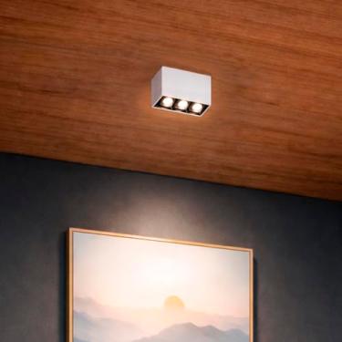 Imagem de Spot Mini Branco Com Interior Preto Led Sobrepor Sala Luz06