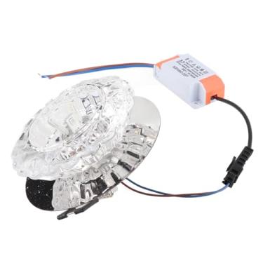 Imagem de Cryfokt Lâmpada Embutida de Teto LED Luminária Doméstica Quente para Sala de Estar, Corredor, Escritório | Abajur de Cristal, Economia de Energia, Sem Brilho, 3W (Luz colorida oculta 3W)