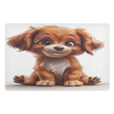 Imagem de Joisal Tapete de porta de cachorro de desenho animado para ambientes externos, caçador de sujeira, tapete para banheiro 81 x 50 cm