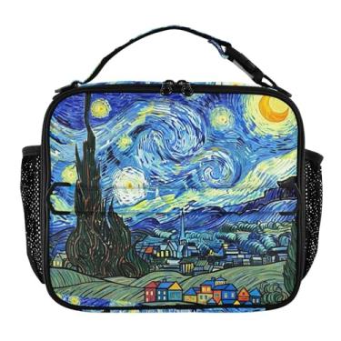 Imagem de Joisal Lancheira com céu noturno giratório para mulheres, meninas, lancheira masculina e infantil, lancheira para trabalho, bolsa térmica para escola