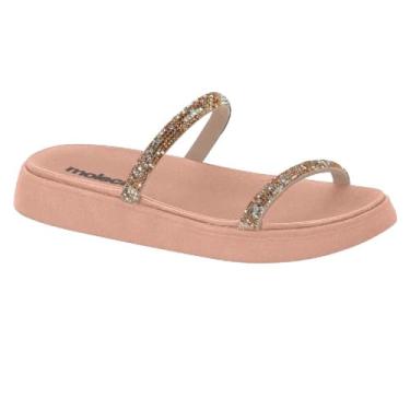 Imagem de SANDÁLIA PAPETE BIRKEN MOLECA 5469.118 TIRAS COM STRASS Cor:Creme;Tamanho:35