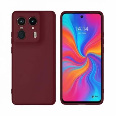 Imagem de Capa Silicone Premium Forrada Compatível Moto Edge 50 Ultra 5G com Proteção de Câmera (Marsala)