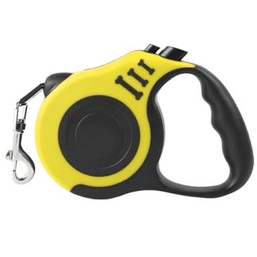 Imagem de Coleira Guia Retrátil 3/5 Metros Pets Cachorro Cães Gatos Resistente Com Trava Leve e Fácil de Transportar Elegante e Prático (Amarelo,3 Metro)