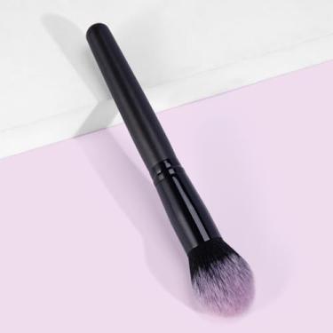 Imagem de 1 pincel de maquiagem, cerdas macias de dois tons para blush, pó e mistura sem costura (preto)