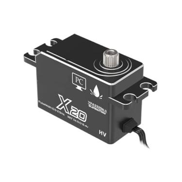Imagem de Servo motor digital sem escovas PWM de 20 kg, engrenagem de metal, alto torque, servo de corpo curto fino adequado para 1/8 1/10 (X20kgBLS 180 graus)