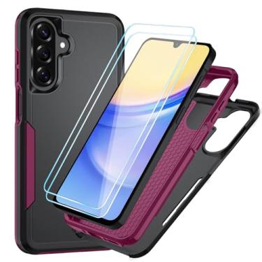 Imagem de Suncasetor Capa para Samsung Galaxy A15 5G com protetor de tela HD [proteção contra quedas de grau militar] Proteção resistente à prova de choque para Galaxy A15 5G, preto/rosa