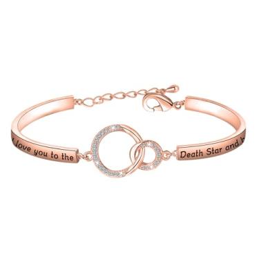 Imagem de Pulseira "I Love You To The Death Star And Back", presente de casamento para casal, namorado, namorada