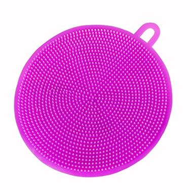 Imagem de Pincel de Lavagem Pratos Silicone Criativo Limpeza Multifuncional Panela com Buracos para Pendurar Uso Diário em Casa Fácil Usar