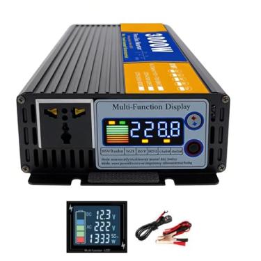 Imagem de 12v to 120v,Inversor de Energia de Onda Senoidal Pura 1500 Watt 72V CC Para 120V/240V CA, Conversor de Pico de 3000W para Carro com Ecrã LED e Tomadas CA, para Casa, Camping e RV
