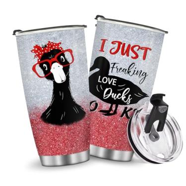 Imagem de Copos de café isolados caneca de viagem garrafa de água frango estilo pato presentes para meninos meninas, Natal, aniversário, dia das crianças, presente de aniversário 590 ml, metal quente e frio