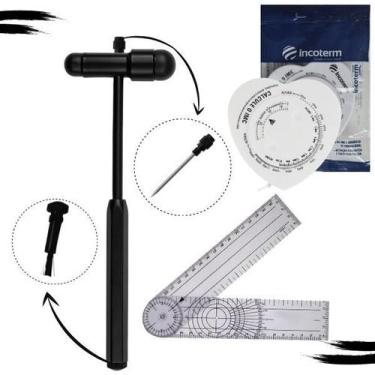 Imagem de Kit Goniômetro Grande + Fita Imc + Martelo Buck Fisioterapia - P.A. Me