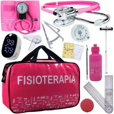 Imagem de Kit Bolsa Fisioterapia Acadêmico Goniômetro Martelo Buck Fita Antropom