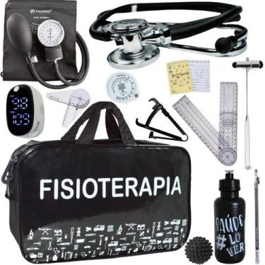 Imagem de Kit Bolsa Fisioterapia Acadêmico Goniômetro Martelo Buck Fita Antropom