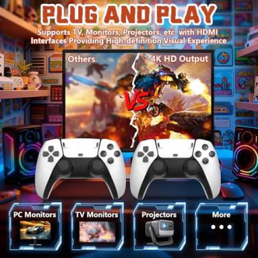 Imagem de 2025 Retro Gaming Console - 64GB Game Stick with 20,000+ Games, Plug & Play Video Games 4K HDMI Output + 2 Controllers for TV Retro Game Console 2.4GHz