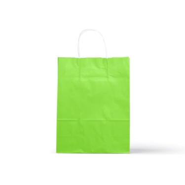 Imagem de Sacola de Papel Kraft Colorido P 18x22x9cm 100und(Verde Claro)