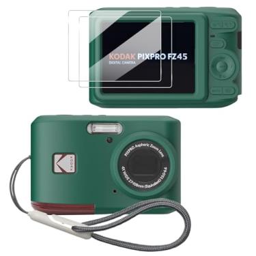 Imagem de Tedubax Capa para acessórios Kodak PIXPRO FZ45, FZ45, capa protetora de silicone macio, vem com 2 protetores de tela e 1 alça de pulso - verde escuro