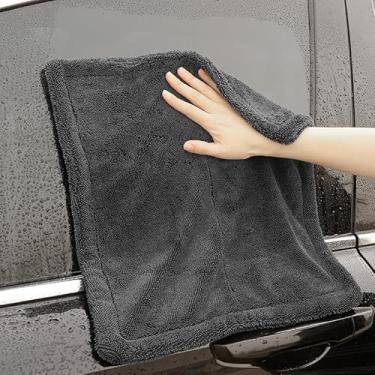 Imagem de Toalhas de secagem de carro, toalhas de microfibra para carros, ultra-absorventes, sem riscos, sem manchas de água, toalha de secagem absorvente, panos de limpeza grossos reutilizáveis para carro