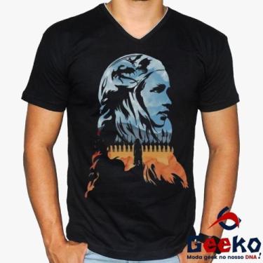 Imagem de Camiseta Daenerys Targaryen 100% Algodão Game Of Thrones Fire And Bloo