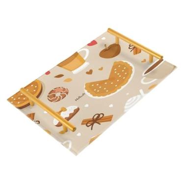 Imagem de xigua Bandeja de banheiro de abóboras de outono com alças bandeja de servir antiderrapante para mesa de centro, organizador de bancada de cabeceira bandeja de decoração de acrílico para decoração de