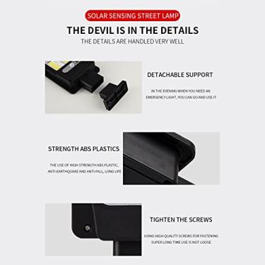 Imagem de CUOFYUNL Luzes de rua integradas solares para exteriores sem fio à prova d'água luz de inundação solar Lâmpada de parede com sensor de movimento movido a energia solar para cerca