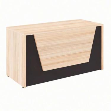 Imagem de Balcão de Atendimento Recepção Calvi e Preto 74x140 cm - GEBBWEB