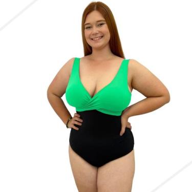 Imagem de Maiô, Body Feminino Plus Bicolor Chapa Barriga Com Bojo Neon - HYPE MO