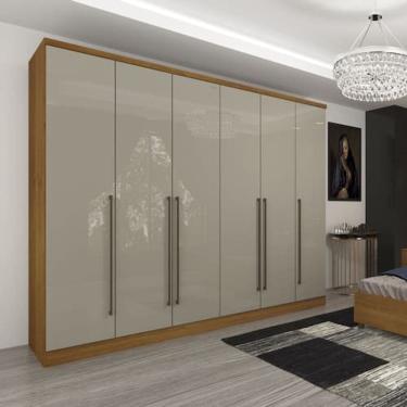 Imagem de Guarda Roupa Casal 6 Portas 8 Gavetas 270cm Sevilla - Bege
