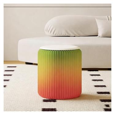 Imagem de Folding Paper Stool Tamborete de papel dobrável criativo para casa, banco baixo ajustável para relaxamento de acordeão, banco para troca de sapato de entrada(36x44cm/14.2x17.32")