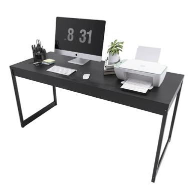 Imagem de Mesa de Escritório Moderna, Estrutura em Metal, Design Minimalista, Ideal para Home Office (Preto)