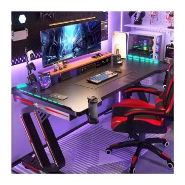 Imagem de Mesa de computador de escritório em casa, mesa de computador, quarto doméstico, jogo de transmissão ao vivo e conjunto de cadeira (120 x 60 x 75 cm)