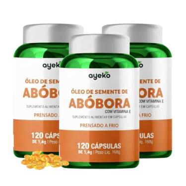 Imagem de 3X Óleo De Semente De Abóbora + Vitamina E Prensado A Frio 60caps - Ayeko