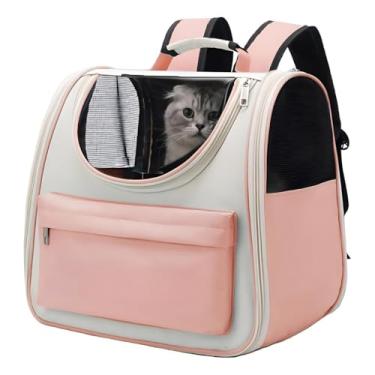 Imagem de Mochila Reforzada Transporte Pet: Para Cães e Gatos – Resistente, Confortável para Passeios Diários(Rosa)