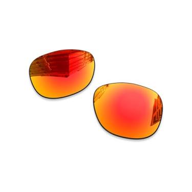 Imagem de LenzReborn Lentes de reposição polarizadas de 1,6 mm para óculos de sol RayBan Meta Wayfarer RW4008 53 mm, proteção UV - Mais opções, Vermelho fogo - polarizado espelhado, One Size
