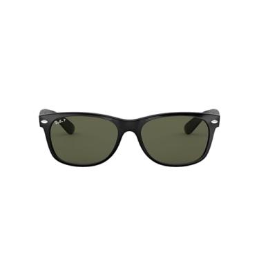 Imagem de Óculos de sol Ray-Ban unissex adulto Rb2132 New Wayfarer Polarized, Preto Borracha/Verde Polarizado, 55 mm EUA