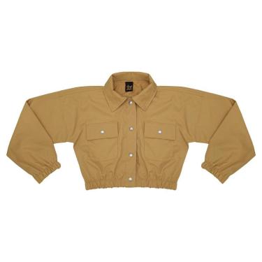 Imagem de Jaqueta Juvenil Look Jeans Sarja Carga Collor - 8 - CAQUI-Feminino