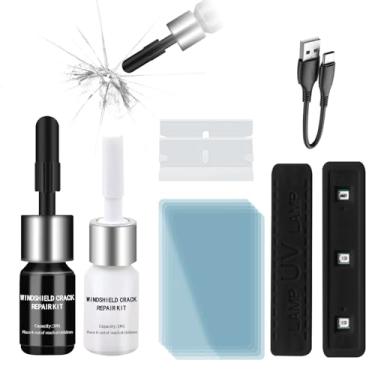 Imagem de Kit de reparo de rachaduras de para-brisa, kit de reparo de para-brisa, kit de reparo de lascas de rocha, kit de reparo de para-brisa para lascas e rachaduras, kit de reparo de cavacos de para-brisa