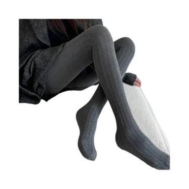 Imagem de Meia Calça Térmica Vintage Feminina Com Listras Verticais 150g Outono 