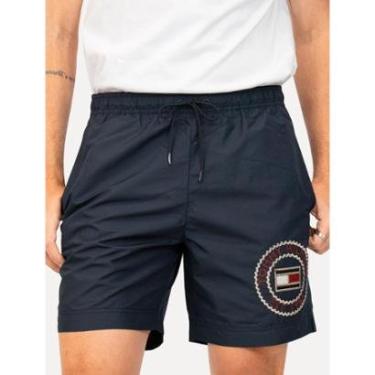 Imagem de Short Tommy Hilfiger Long Drawstring Embroidered Circle Marinho-Masculino