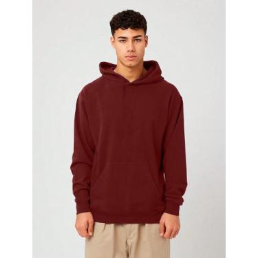 Imagem de Blusa de Frio  Moletom Canguru Masculina com Capuz Slim Fitness - Slim