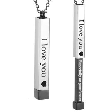 Imagem de SKQIR Be Kind of a B Colares femininos com mensagem oculta para melhores amigas irmãs, presentes inspiradores engraçados, colares com pingente de barra vertical, joias, presentes para mulheres, Aço