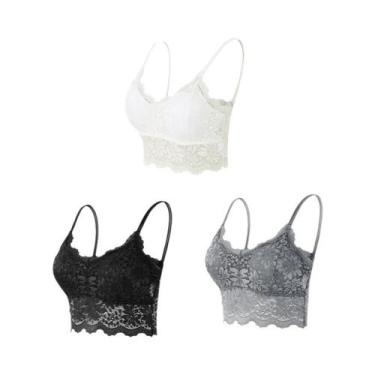 Imagem de Sutiãs De Renda Femininos, 3 Peças, Confortáveis, Sem Fio, Sem Costura