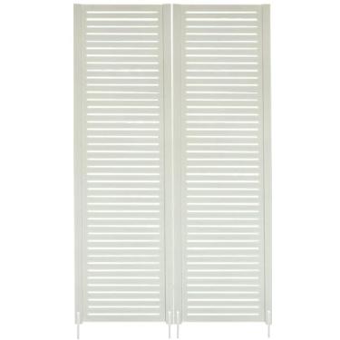 Imagem de 2 Biombo Pintado Divisoria Preto Branco Separador de Ambiente MDF Com Pés (Branco, Horizontal)